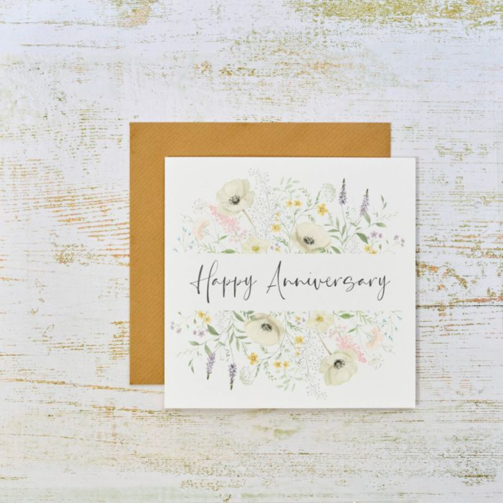 Happy Anniversary Pretty Flowers Card 4WG250 Richard Langs Mulligans of Ballaghaderreen