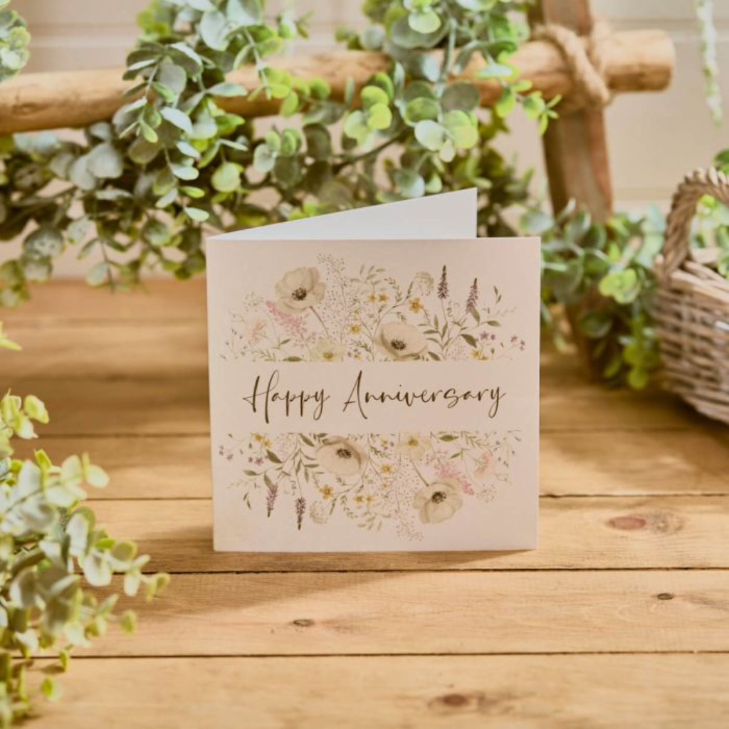 Happy Anniversary Pretty Flowers Card 4WG250 Richard Langs Mulligans of Ballaghaderreen