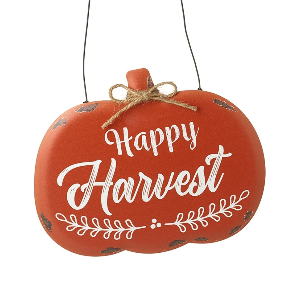 "Happy Harvest" Metal Pumpkin Sign NHH673B Heaven Sends Mulligans of Ballaghaderreen