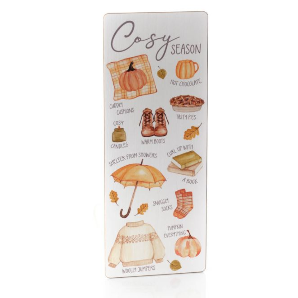 Harvest Pumpkin "Cosy Season"  Pumpkin Plaque 8HP321 Richard Langs Mulligans of Ballaghaderreen