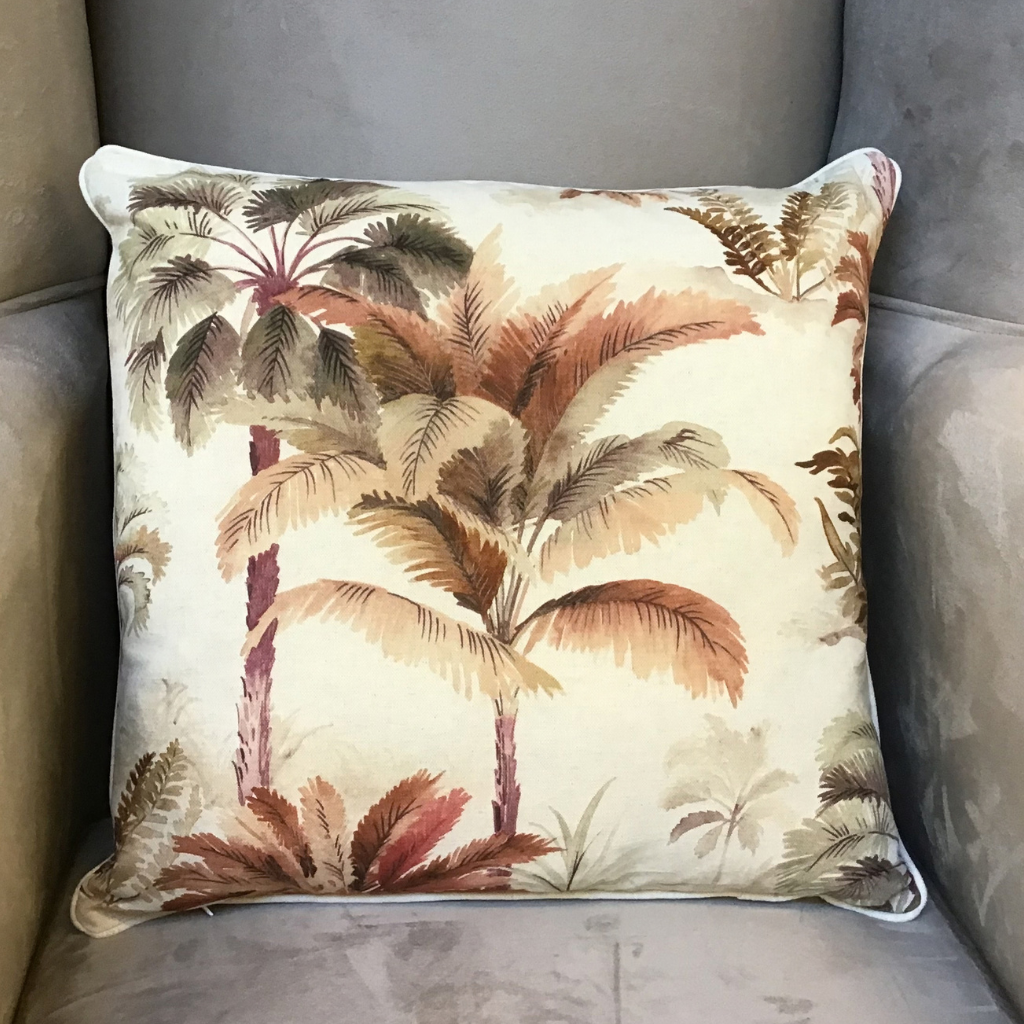 Hawaii Grey Orang Crem Feather Cushion PRO-0256 Millford Linen Mulligans of Ballaghaderreen
