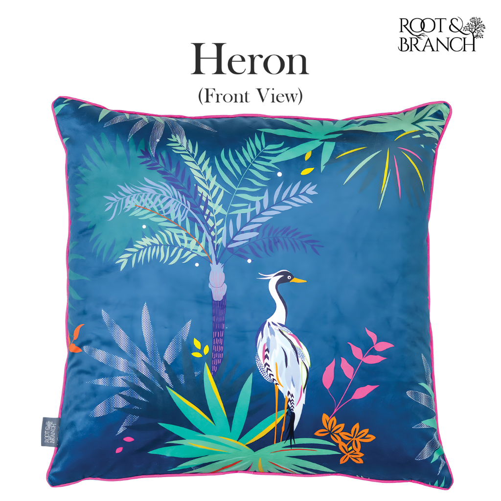 Heron Cushion Designed on Ireland's Wild Atlantic Coast HERON_RBH Mulligans of Ballaghaderreen 