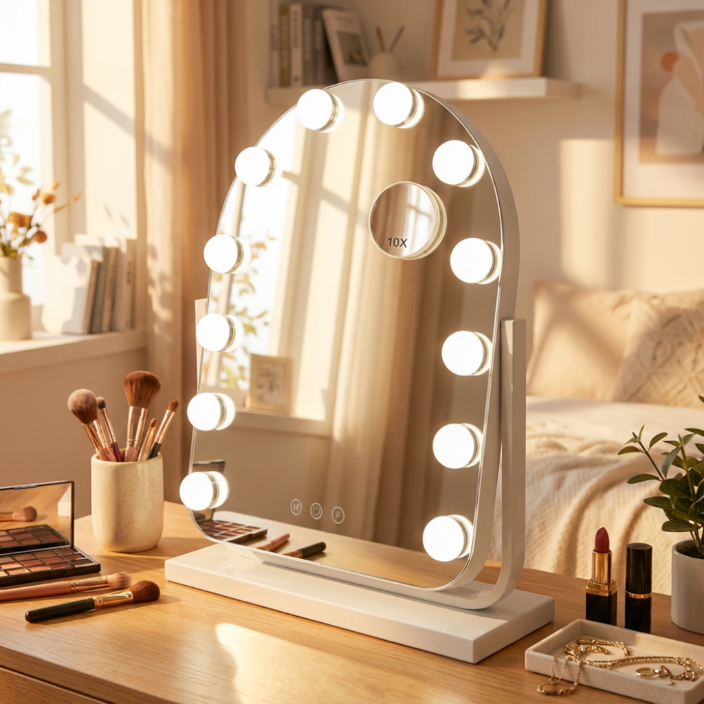 Hollywood Bulb Arch Vanity Mirror White 40 x 30cm TL6592 Tara Home Mulligans of Ballaghaderreen