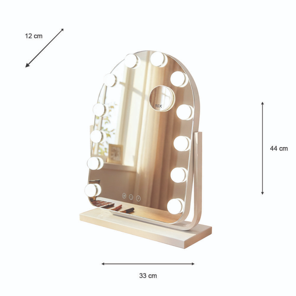 Hollywood Bulb Arch Vanity Mirror White 40 x 30cm TL6592 Tara Home Mulligans of Ballaghaderreen
