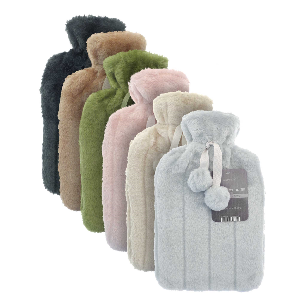 Hot Water Bottles with Luxury Faux Fur Cover - Assorted Colours FSD203909 Country Club Collective Mulligans of Ballaghaderreen