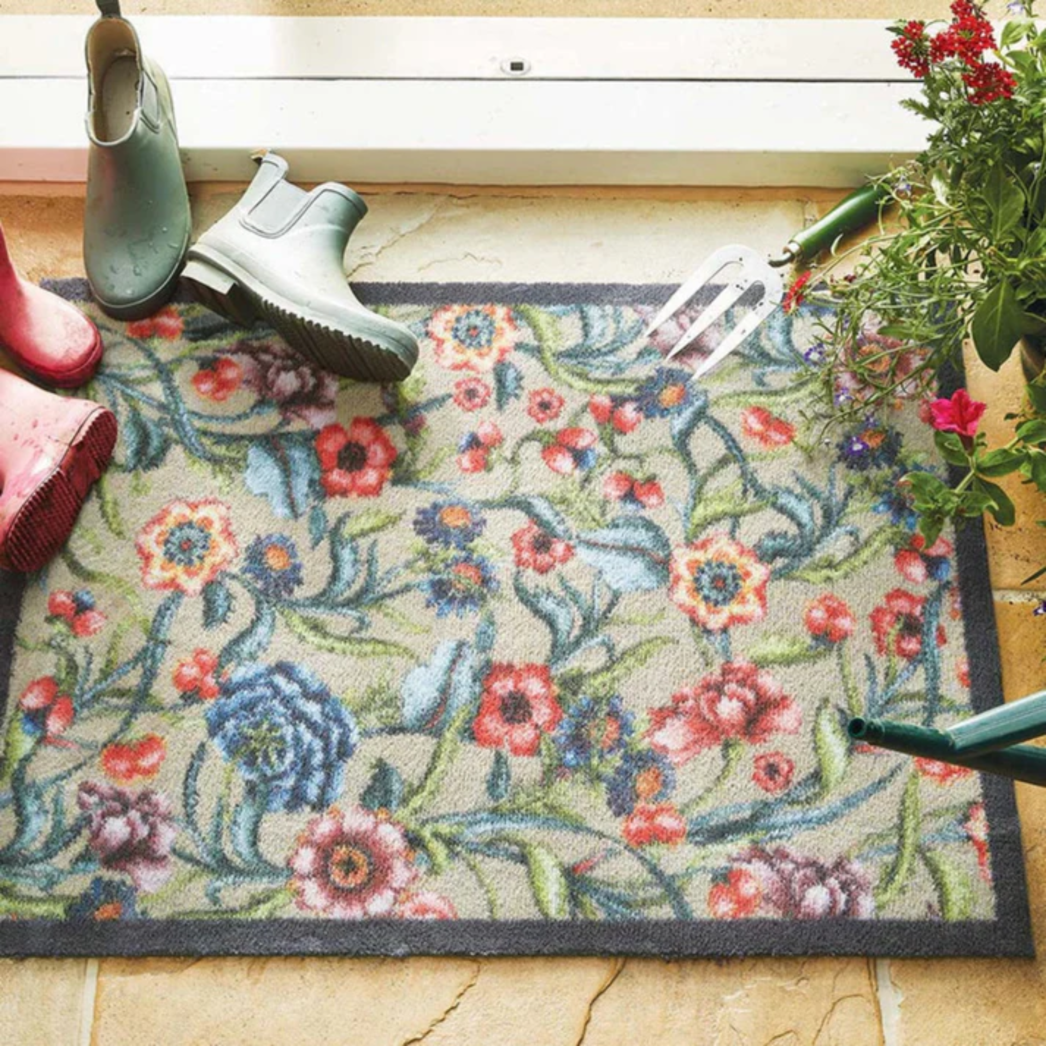 Hug Rug ECO Genics Garden Multi Floral2- 65cm x 150cm Paul Edwards Home Mulligans of Ballaghaderreen