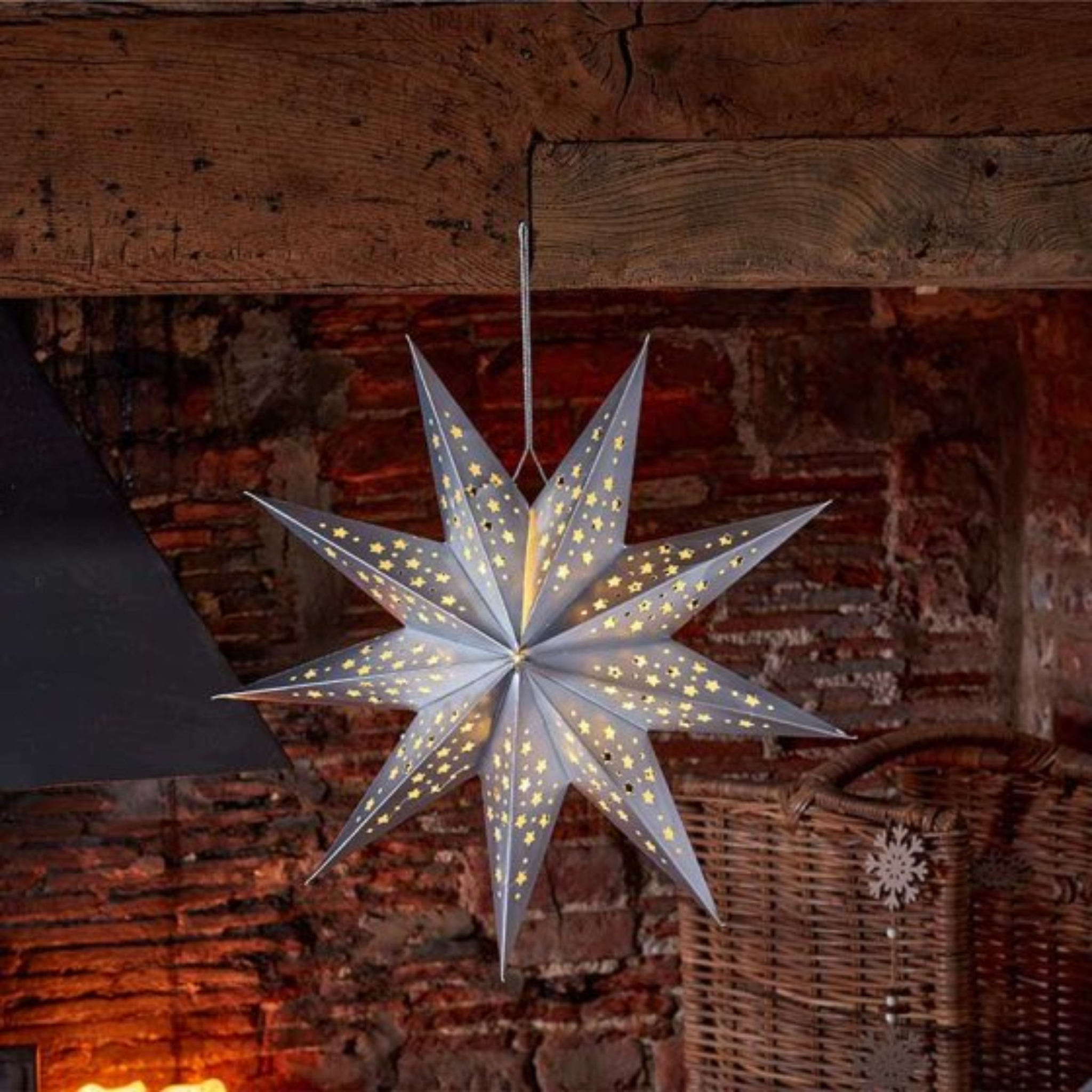 InLit Origami Star - Silver - 50cm 2532090 Smart Garden Christmas Mulligans of Ballaghaderreen