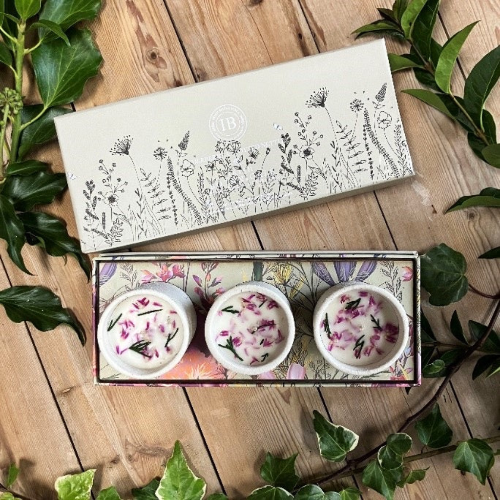 Irish Botanicals Wildflowers of Ireland Candle - Elderberry and Spotted Nettle Trio IBW-ESN-TRIO Mulligans of Ballaghaderreen
