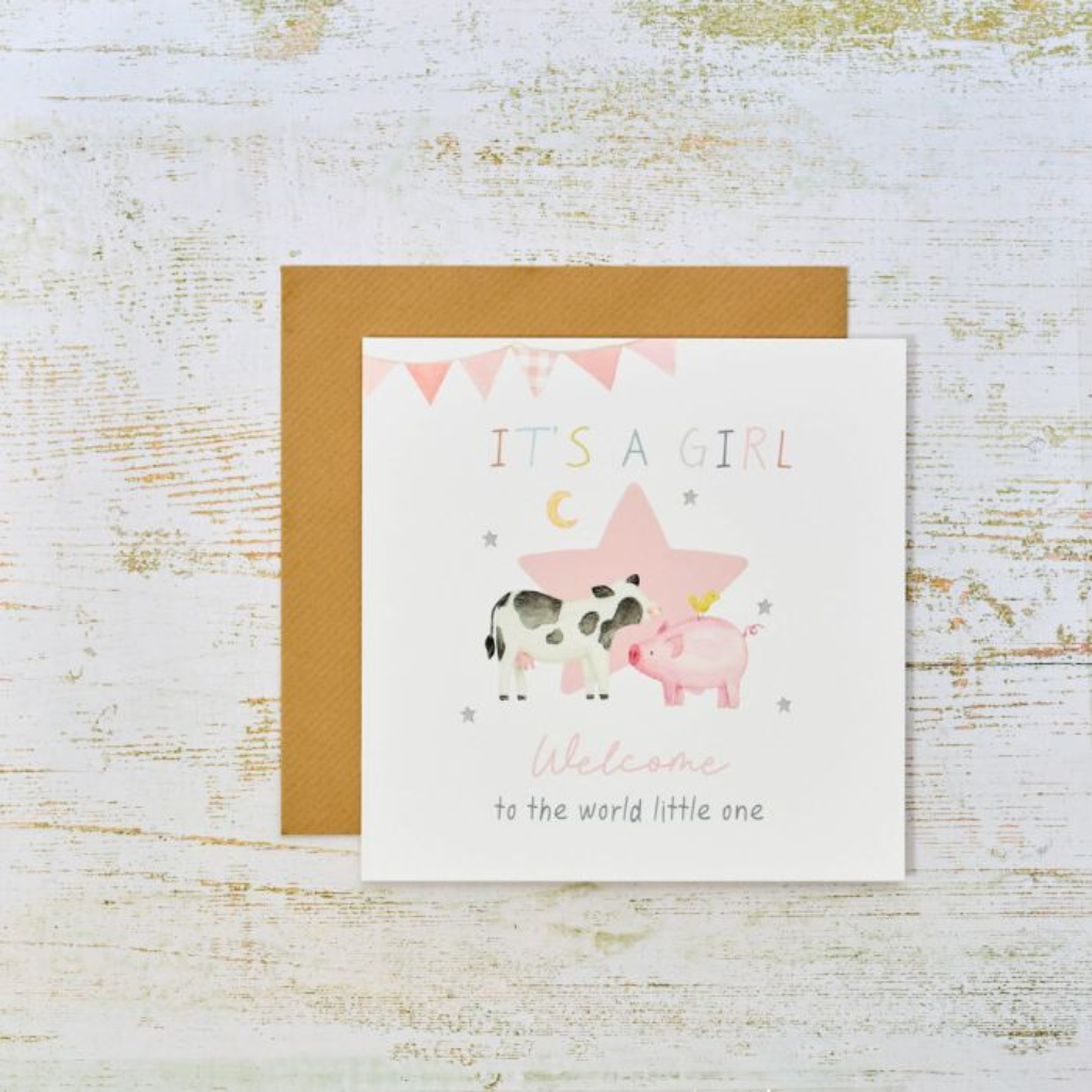 "It's a Girl..." Farm Animals Card 4MF215 Richard Langs Mulligans of Ballaghaderreen 