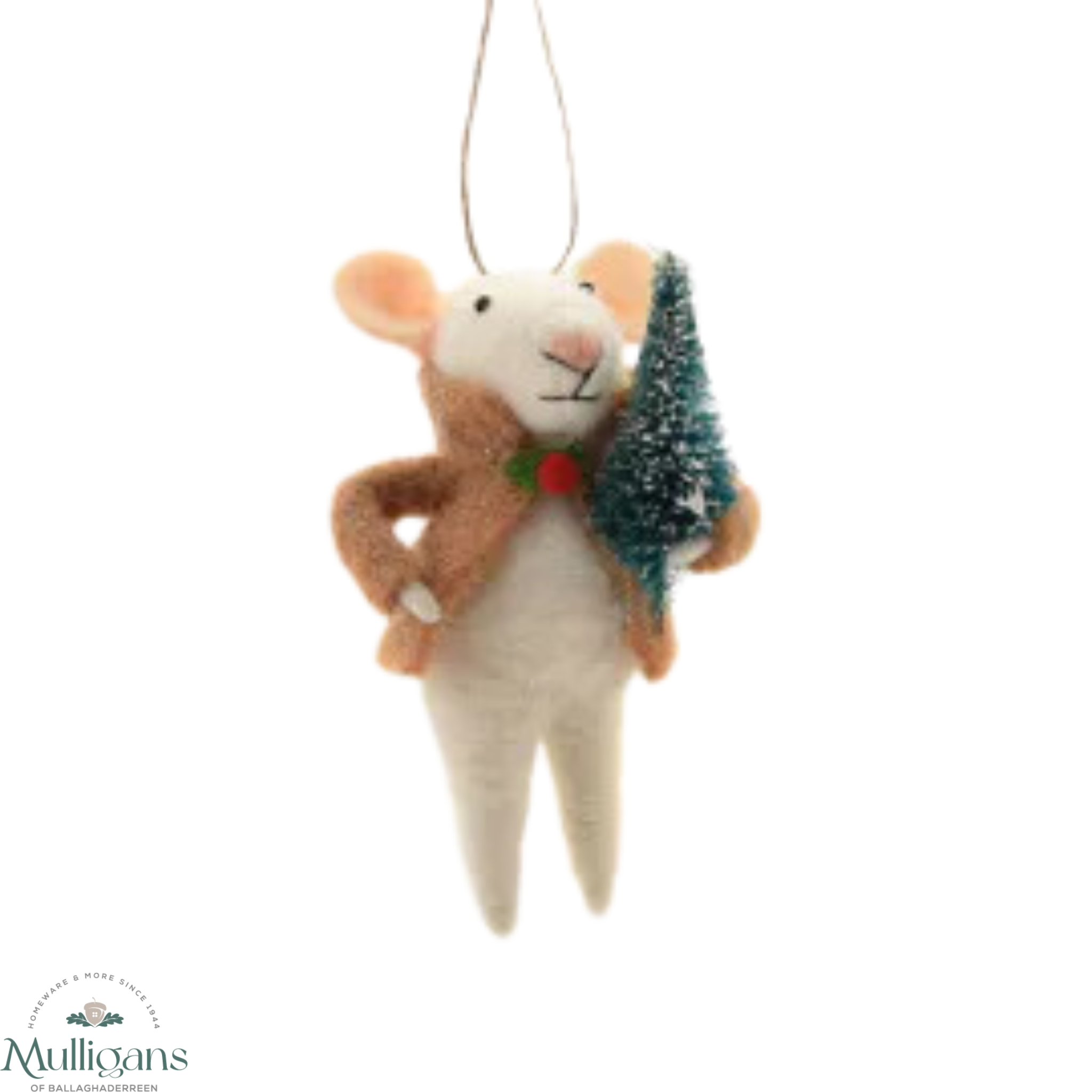 'Jack' Christmas Mouse Hanging Decoration - Mullligans of Ballaghaderreen  
