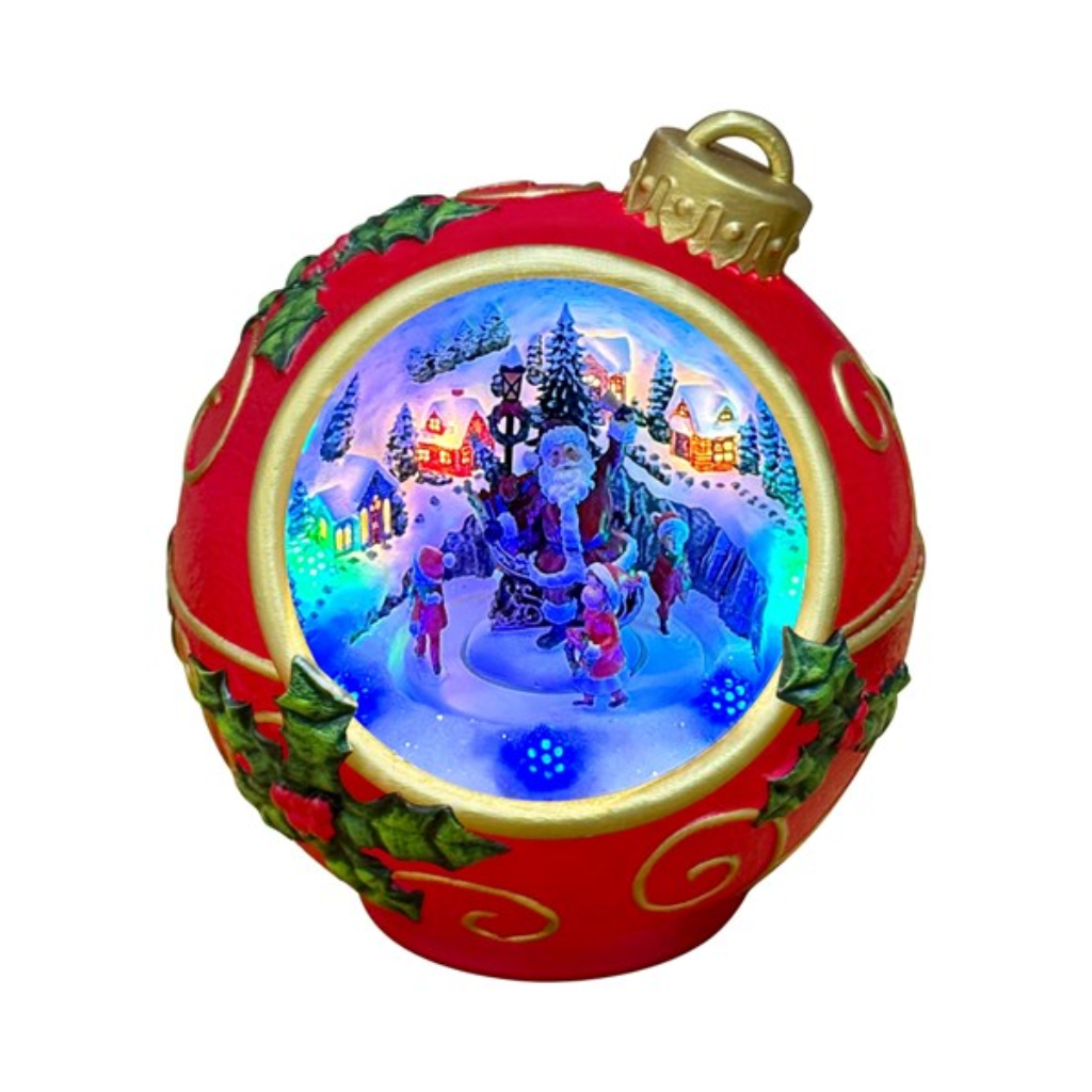 LED Animated Santa Bauble 21cm 36730 Straits Home and Gift Mulligans of Ballaghaderreen