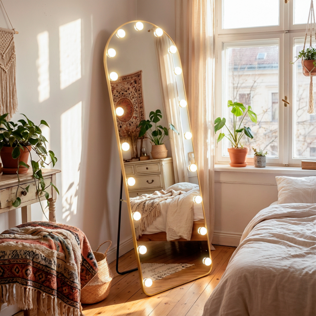LED Bulb Modena Cheval Arch Mirror Gold TL7009 Tara Home Mulligans of Ballaghaderreen