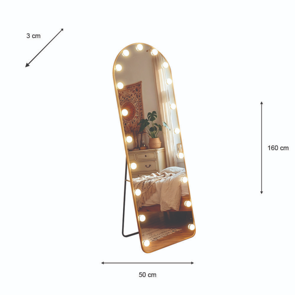 LED Bulb Modena Cheval Arch Mirror Gold TL7009 Tara Home Mulligans of Ballaghaderreen