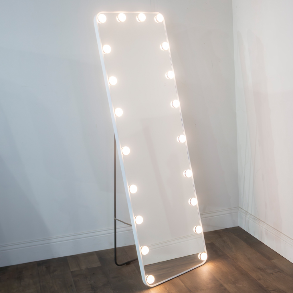 LED Bulb Modena Cheval Mirror White 160 x 50cm TL7008 Tara Lane Mulligans of Ballaghaderreen