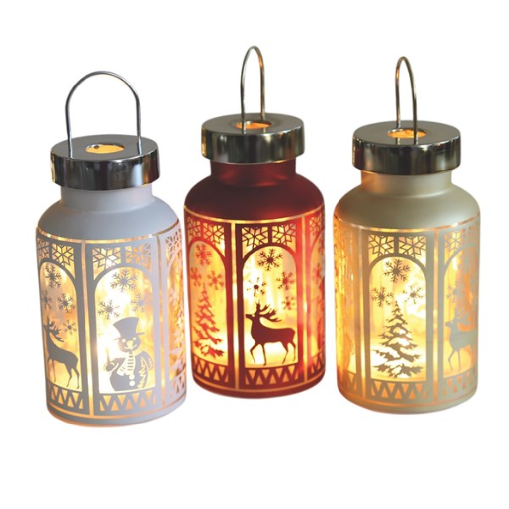 LED Lantern Gold/Red/White 24cm 34515 Straits Mulligans of Ballaghaderreen 