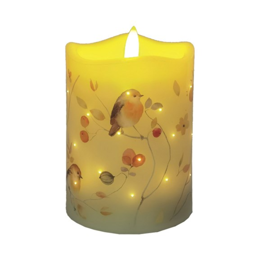 LED Robin Candle 7.5cmx10cm 34953 Straits Mulligans of Ballaghaderreen 