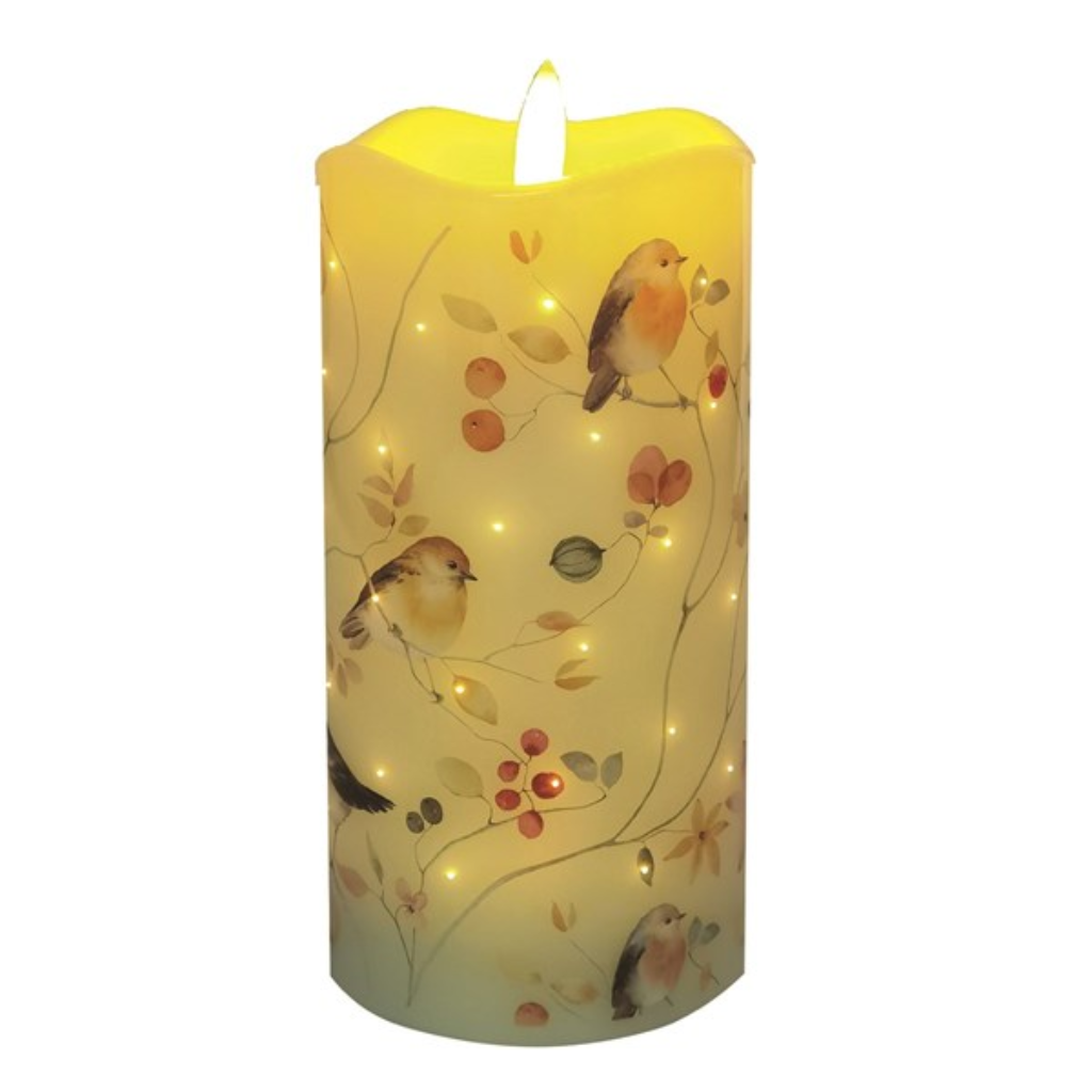 LED Robin Candle 7.5cmx15cm 34951 Straits Mulligans of Ballaghaderreen 