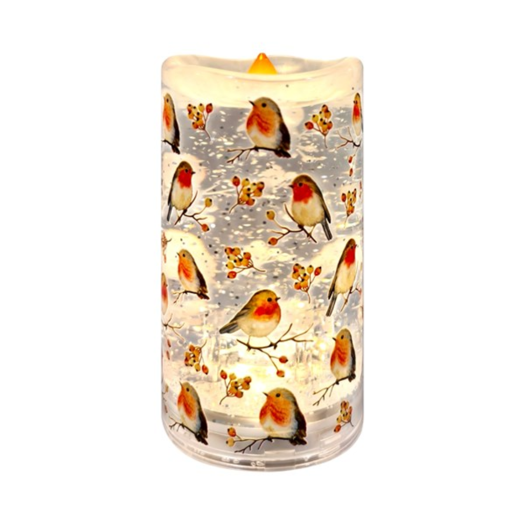 LED Robin Candle Spinner 15cm 36723 Straits Home and Gift Mulligans of Ballaghaderreen