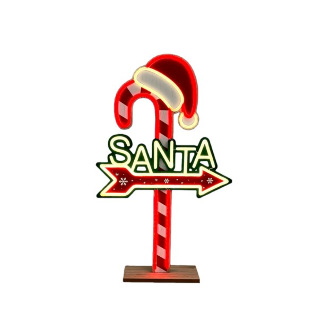 LED Santa Cane 30x50cm 36347 Straits Home and Gift Mulligans of Ballaghaderreen
