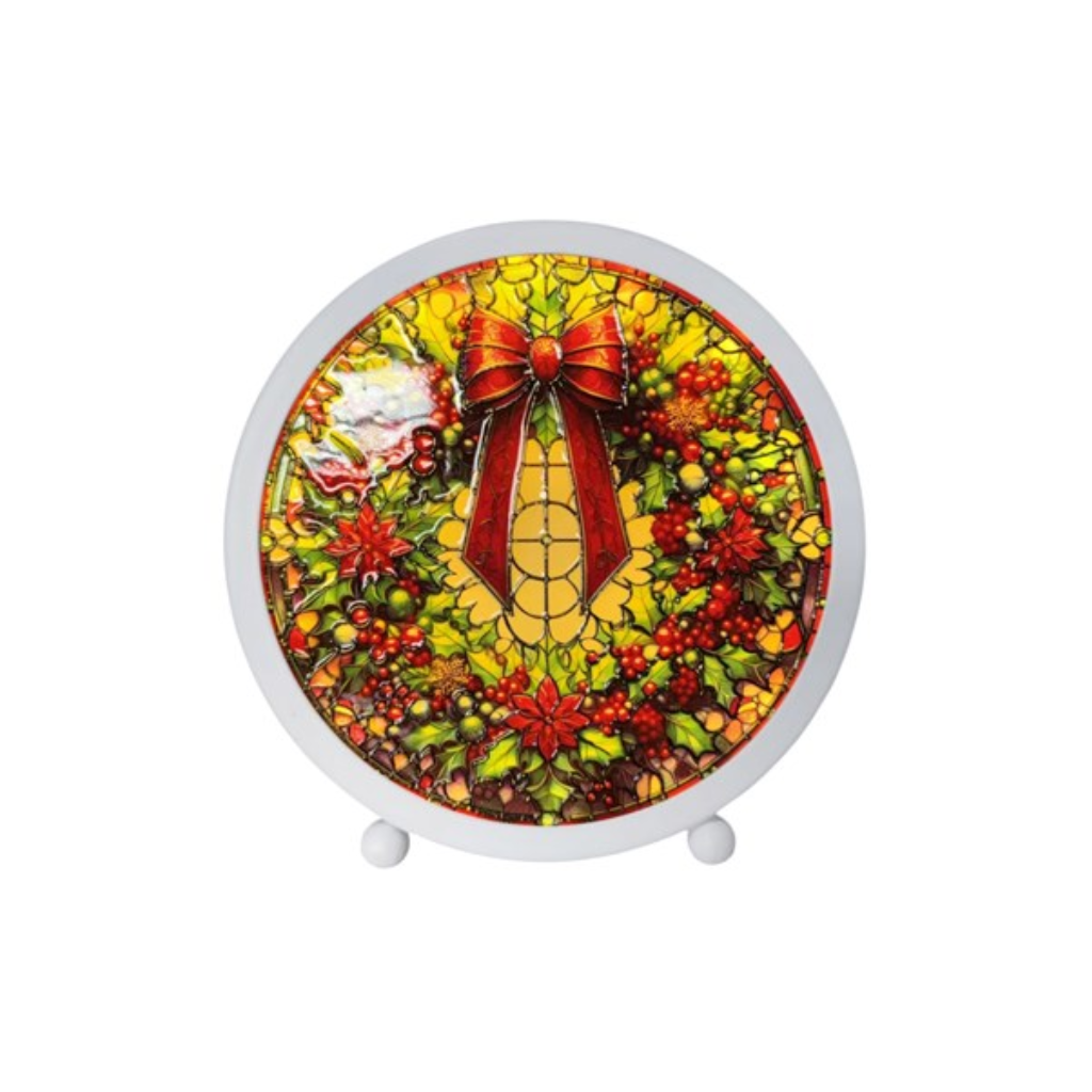 LED Stained Glass Wreath 35821 Straits Home and Gift Mulligans of Ballaghaderreen