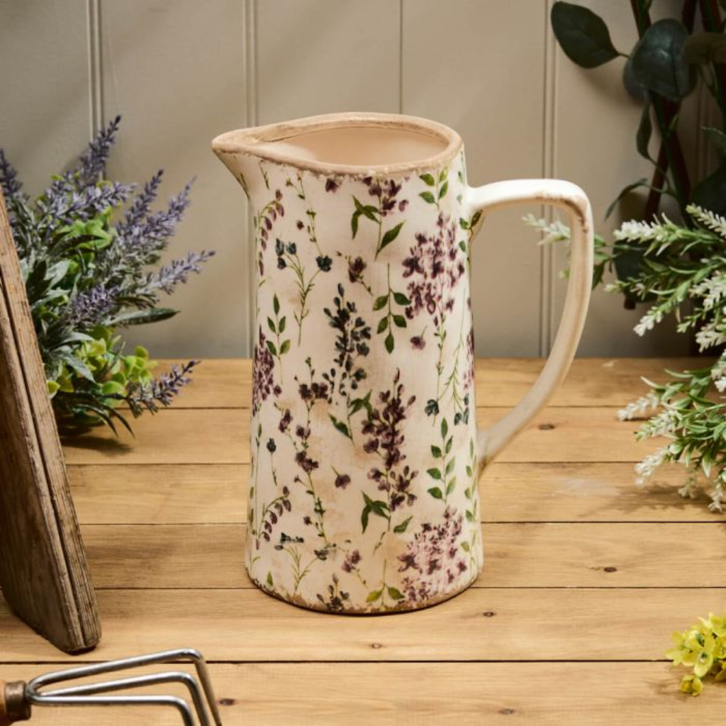Large Ceramic Floral Jug 7WF334 Richard Langs Mulligans of Ballaghaderreen
