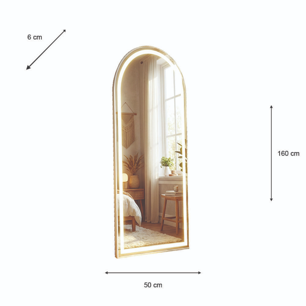 Led Modena White Cheval Arch Mirror - 160x50cm TL6298 Mulligans of Ballaghaderreen