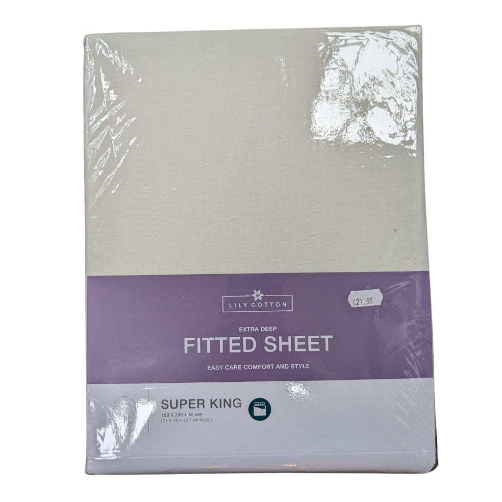 Lily Cotton Ivory Extra Deep Fitted Sheet