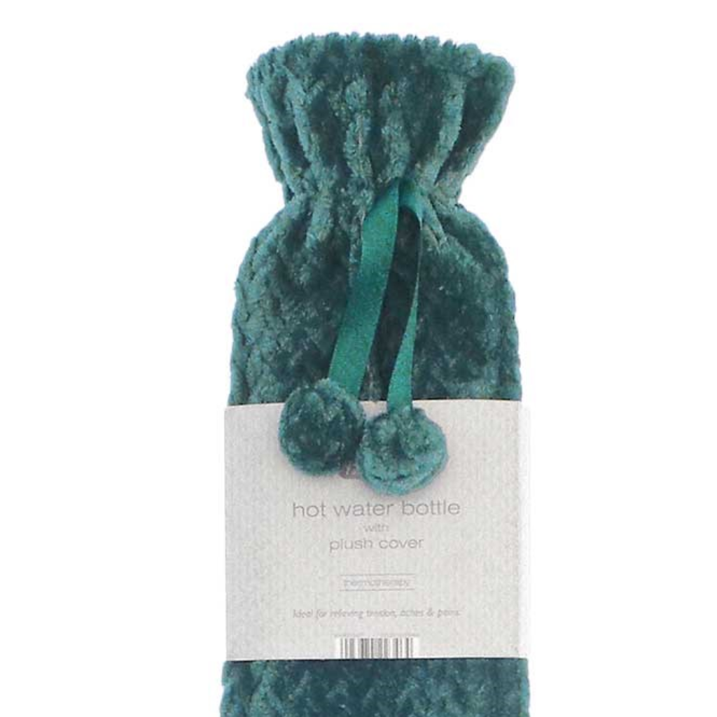 Long Hot Water Bottles with Plush Jacquard Lattice Cover - Green FSD203909 Country Club Collective Mulligans of Ballaghaderreen