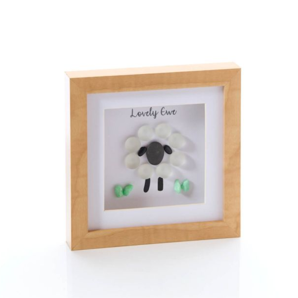 "Lovely Ewe" Framed Pebble Sheep 8FG102 Richard Langs Mulligans of Ballaghaderreen