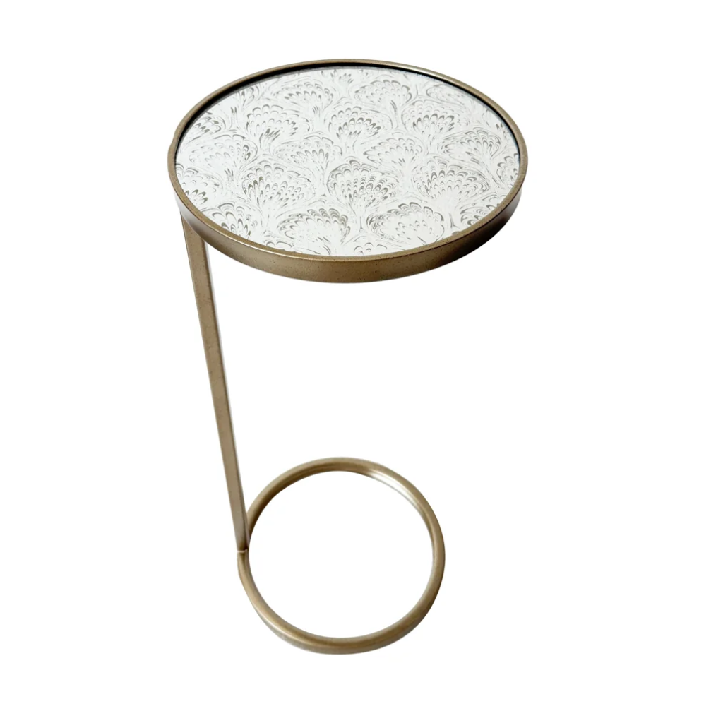 Lyra Pedestal Side Table Champagne TL7638 Tara Home Mulligans of Ballaghaderreen