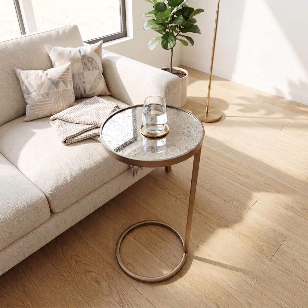 Lyra Pedestal Side Table Champagne TL7638 Tara Home Mulligans of Ballaghaderreen