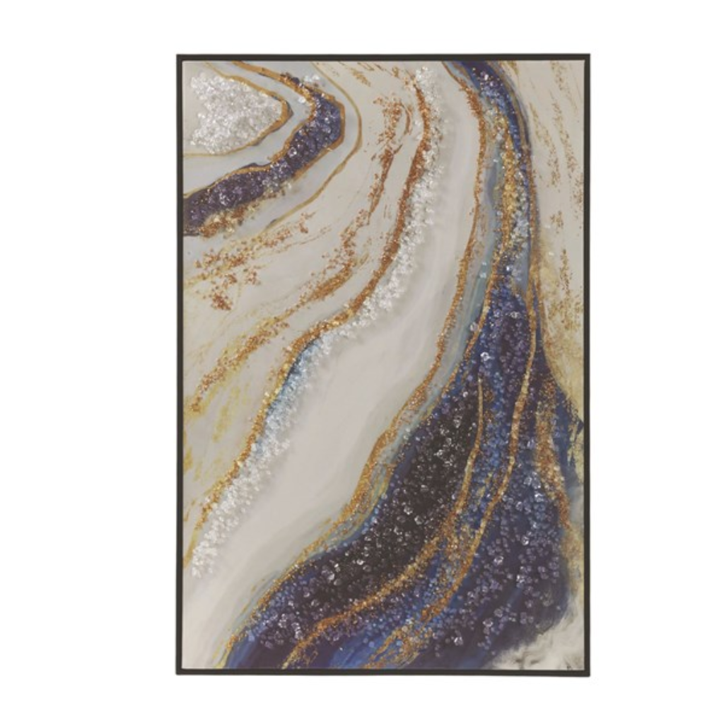 Marble Crystal Art Blue and Gold 60x90cm 32599 Straits Home and Gift Mulligans of Ballaghaderreen
