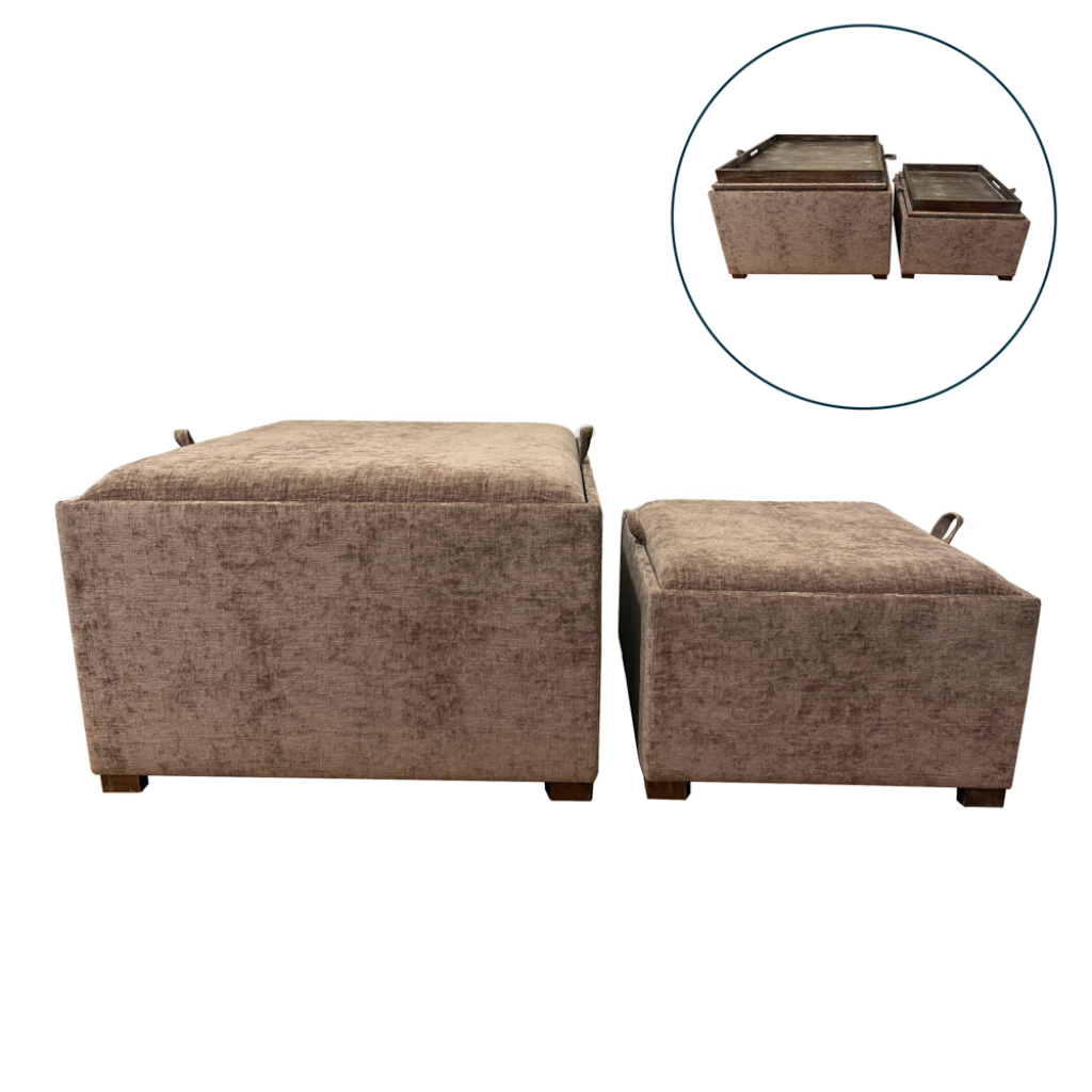 Maya Tray Table Pouffes - Cappuccino TL7087 Tara Lane Mulligans of Ballaghaderreen