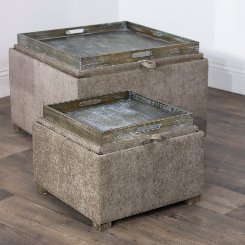 Maya Tray Table Pouffes - Cappuccino TL7087 Tara Lane Mulligans of Ballaghaderreen