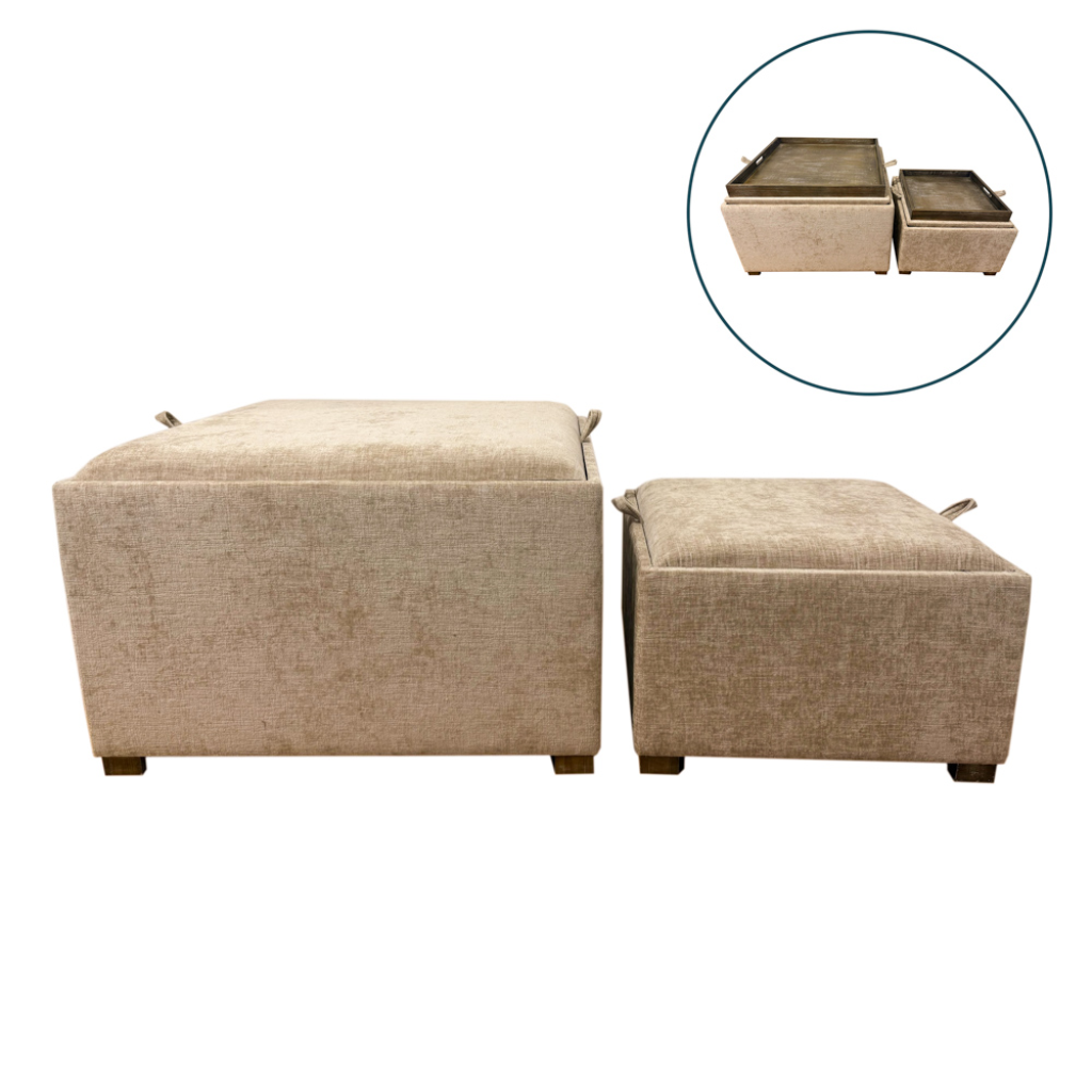Maya Tray Table Pouffes - Sand TL7086 Tara Lane Mulligans of Ballaghaderreen