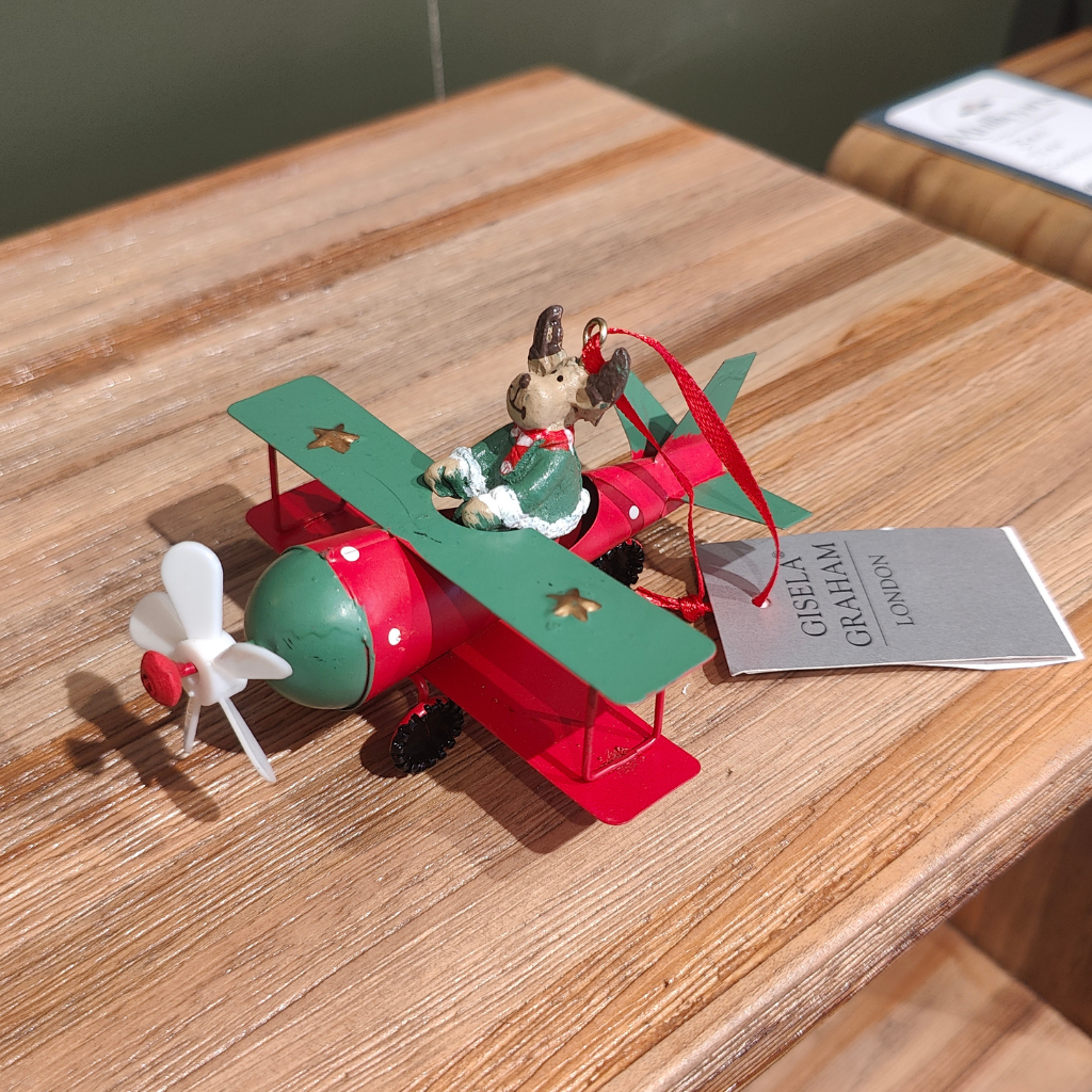 Metal Reindeer Airplane Christmas Tree deco Gisela Graham Mulligans of Ballaghaderreen