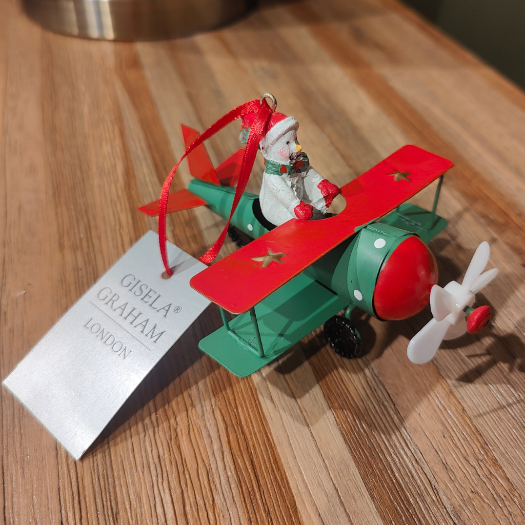 Metal Snowman Airplane Christmas Tree deco Gisela Graham Mulligans of Ballaghaderreen