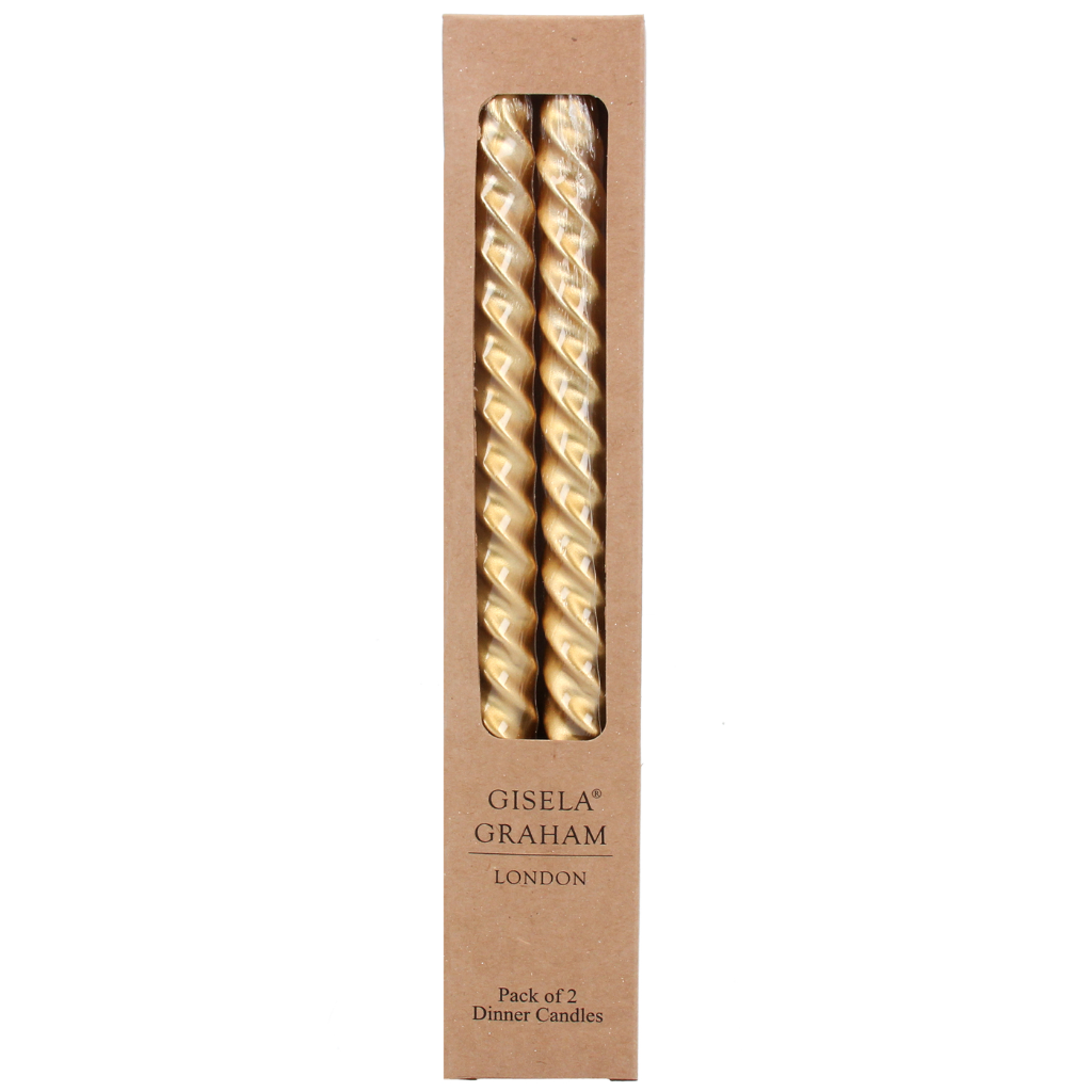 Metallic Gold Twist Taper Candle Box2 51401 Gisela Graham Mulligans of Ballaghaderreen 