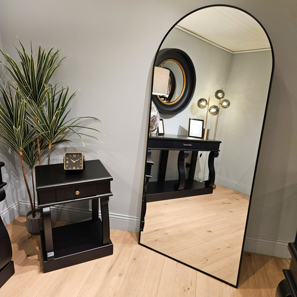 Modena Arch Leaner Mirror Black TL6718 Tara Home Mulligans of Ballaghaderreen