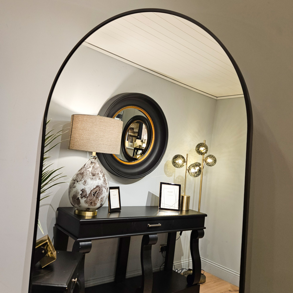 Modena Arch Leaner Mirror Black TL6718 Tara Home Mulligans of Ballaghaderreen