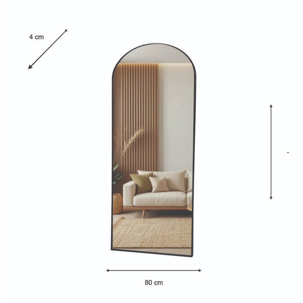 Modena Arch Leaner Mirror Black TL6718 Tara Home Mulligans of Ballaghaderreen