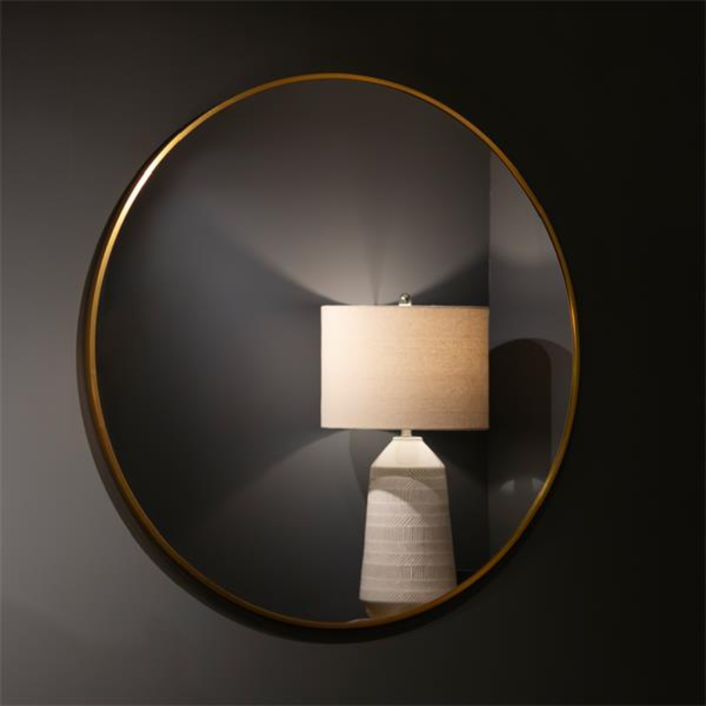 Modena Round Wall Mirror Gold 60Cm TL6038 Mulligans Of Ballaghaderreen