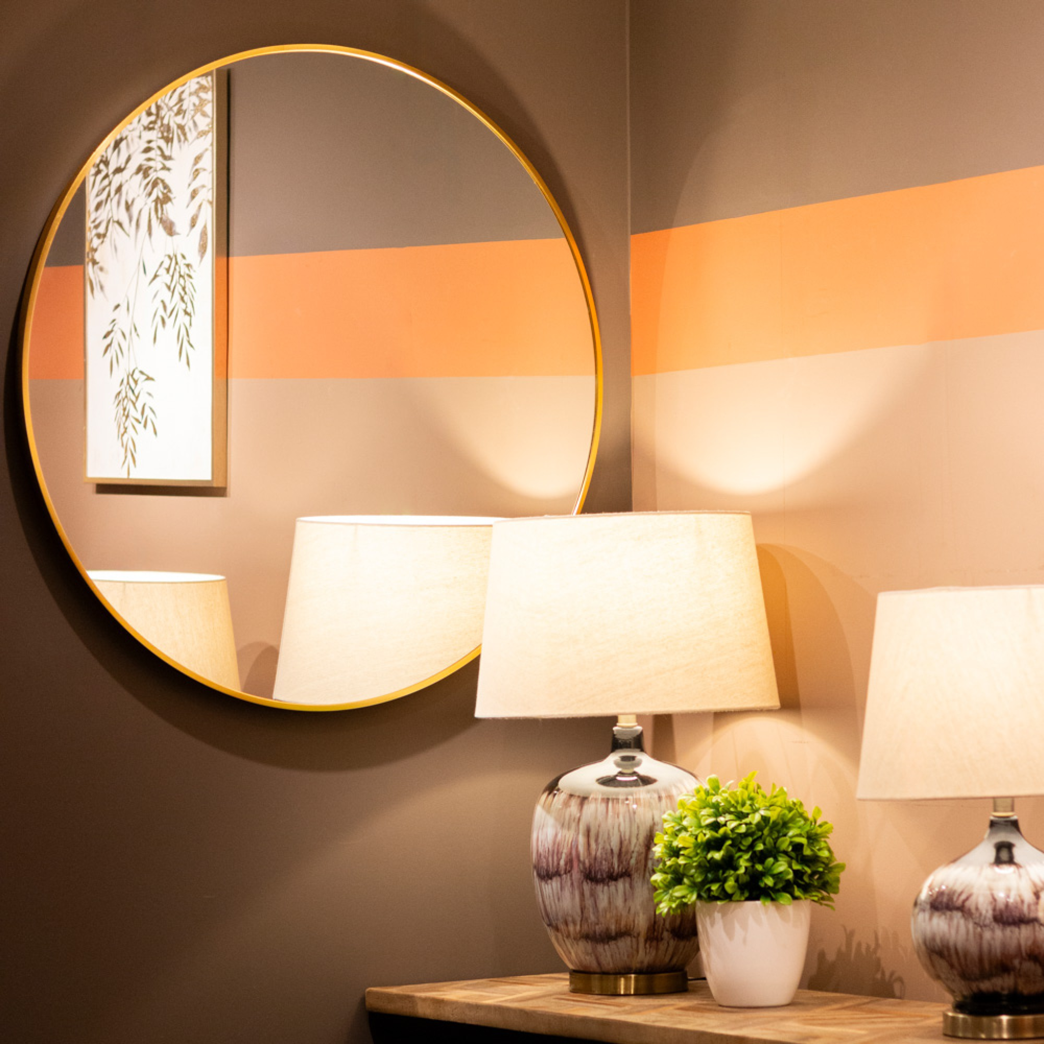 Modena round wall mirror gold 90cm TL6040 Tara Lane Mulligans of Ballaghaderreen