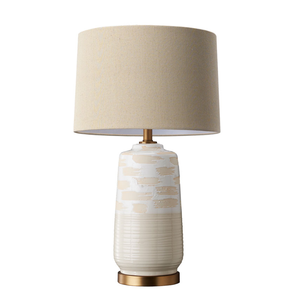 Modern Ceramic Table Lamp Antique White TL49060 Cork Lighting Mulligans of Ballaghaderreen