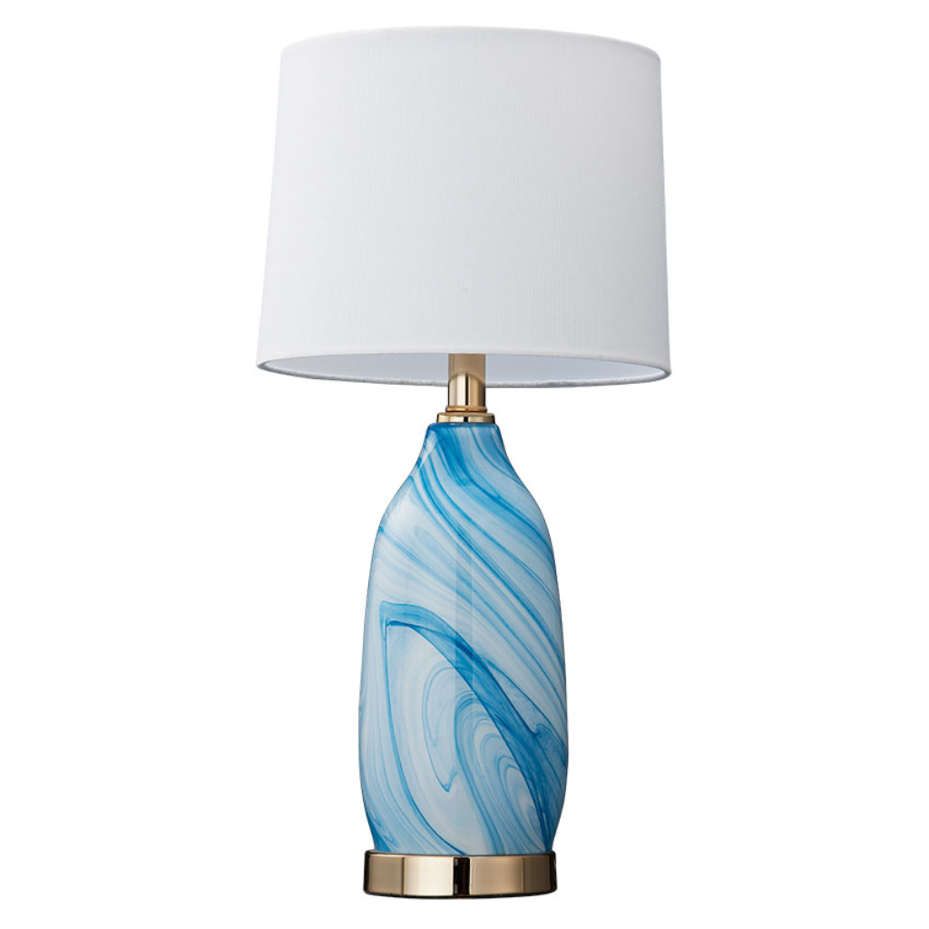 Modern Ceramic Table Lamp White And Blue Cloud Style TL89437 Cork Lighting Mulligans of Ballaghaderreen