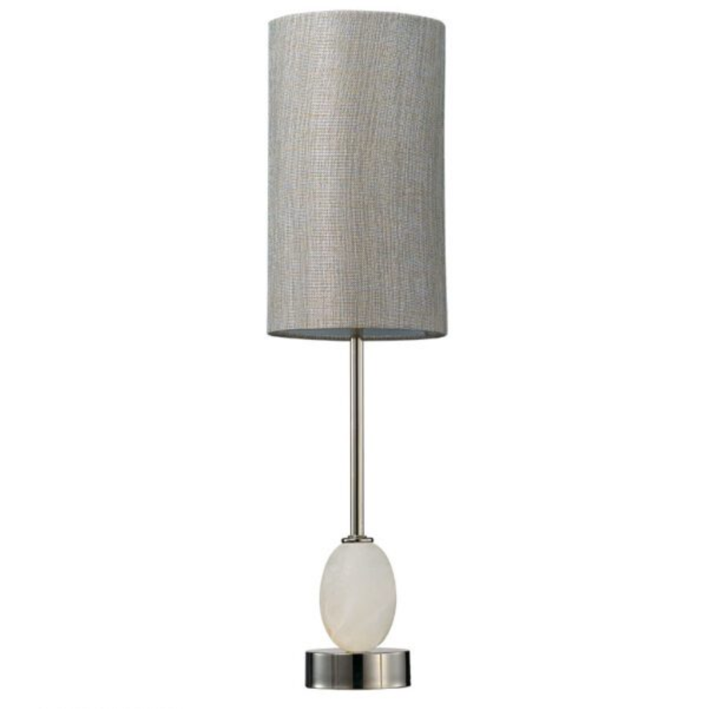 Sleek Polished Nickel & Alabaster Table Lamp - Mulligans of Ballaghaderreen