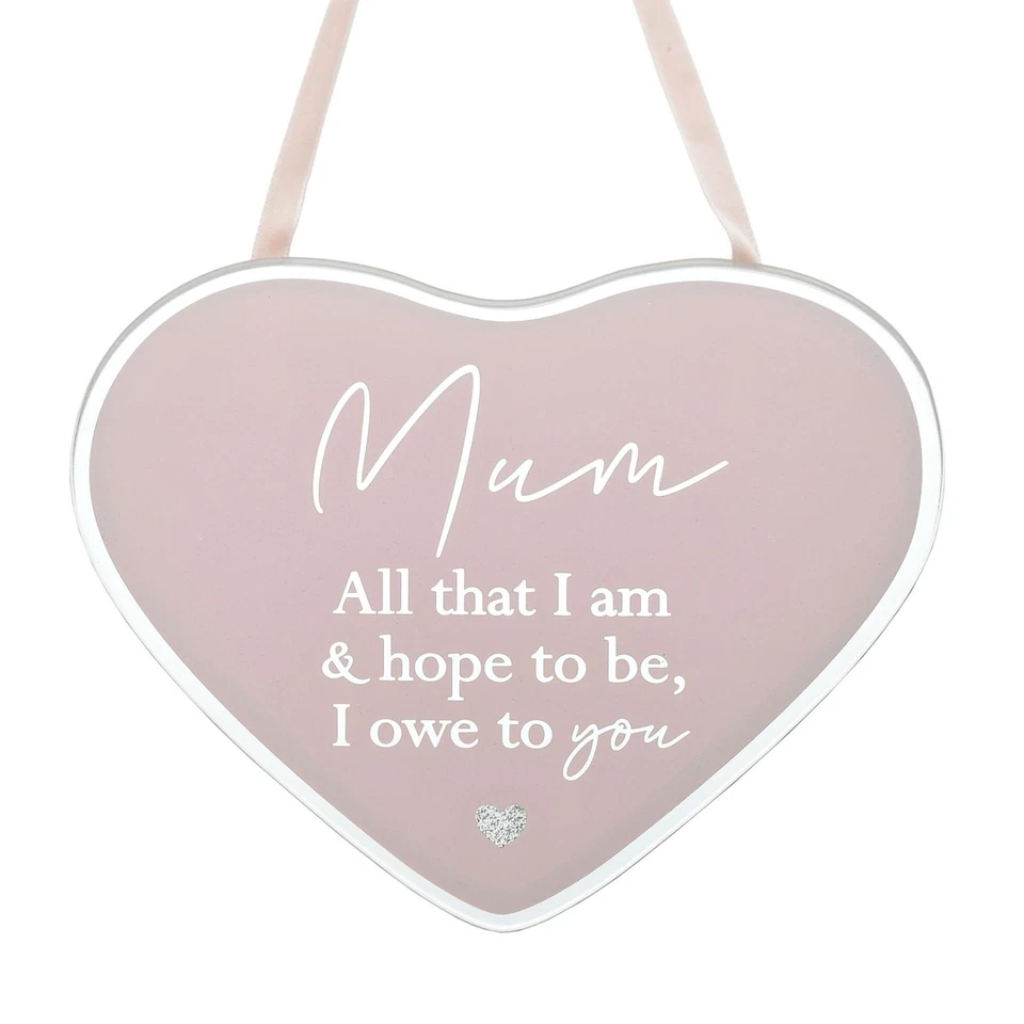 "Mum" Glass Heart Plaque RF166 Widdop Mulligans of Ballaghaderreen