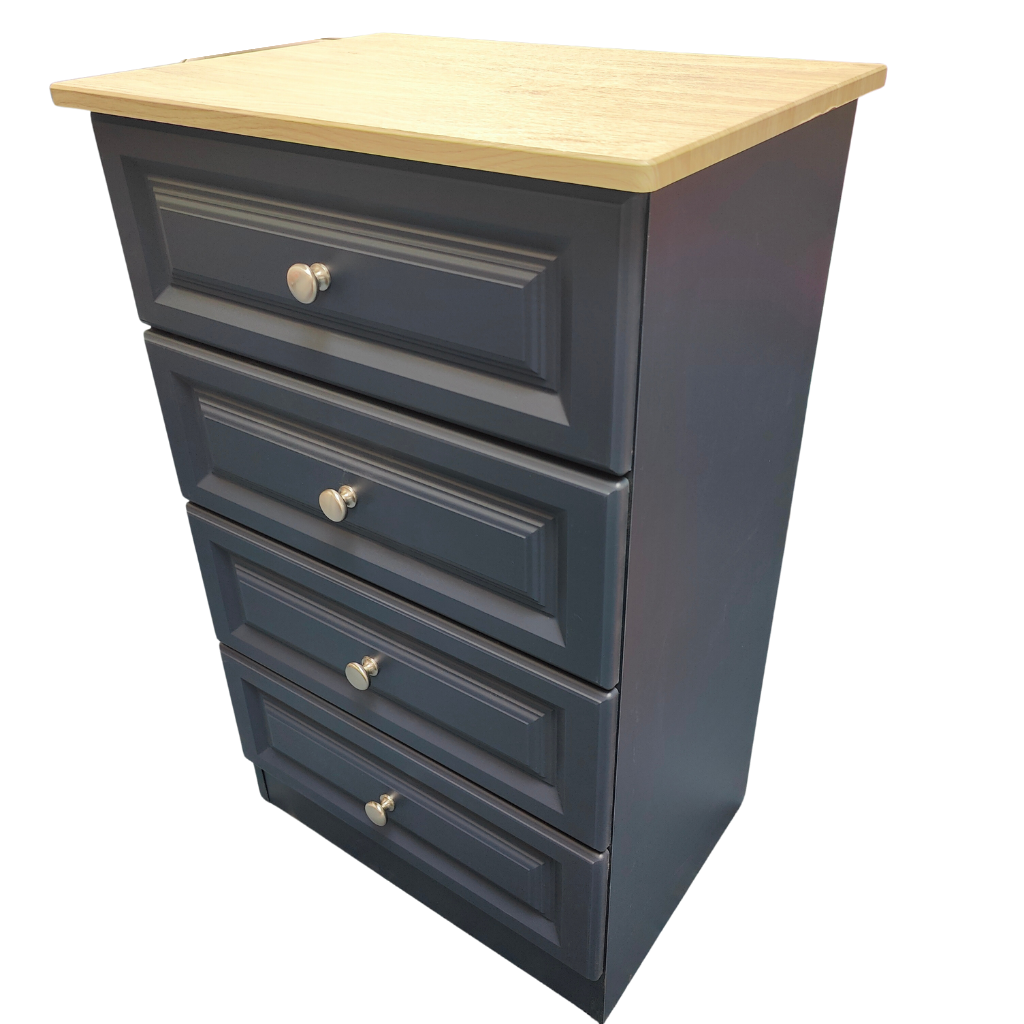 Navy & Oak 4 Drawer Narrow Chest Cedarwood Mulligans of Ballaghaderreen  (2)