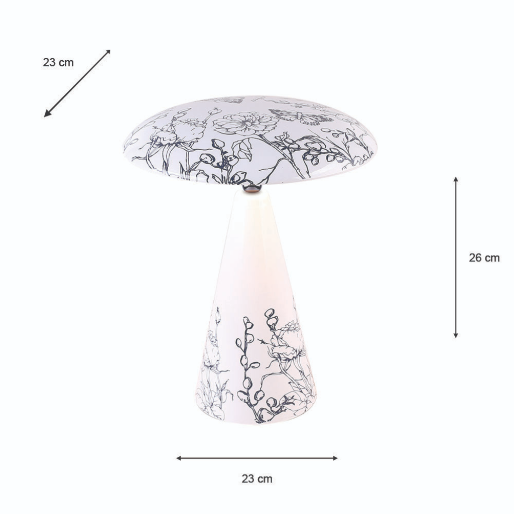 Neo USB Rechargeable Lamp Floral White TL7055 Tara Home Mulligans of Ballaghaderreen