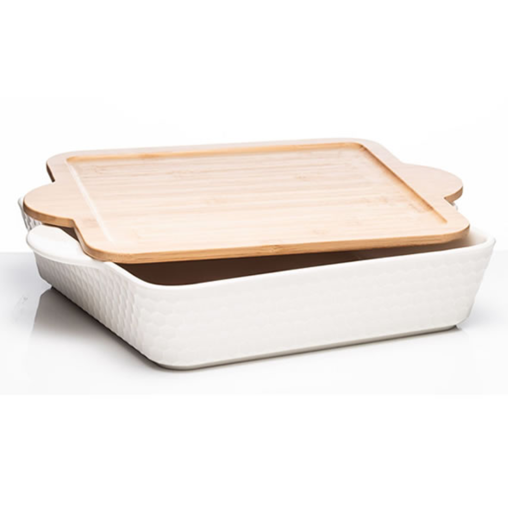 Newgrange Honeycomb White Ceramic Bakeware Rectangular Large 30287 Kirkwood Mulligans of Ballaghaderreen